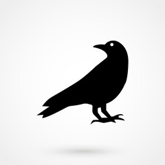 Crow icon silhouette vector illustration