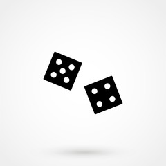Dices icon flat. Illustration isolated vector sign symbol