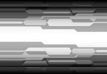 Abstract gray futuristic white blank space center design modern technology background vector illustration.
