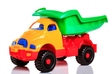 Toy truck isolated on white background