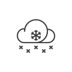 Snow line icon, outline vector sign, linear style pictogram isolated on white. Symbol, logo illustration. Editable stroke