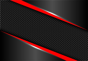 Abstract red line dark gray metal circle mesh design modern futuristic luxury background vector illustration. 
