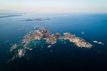 Aerial view of Lavezzi island near Corsica island, France © ventura