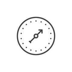 Pressure gauge line icon, outline vector sign, linear style pictogram isolated on white. Symbol, logo illustration. Editable stroke