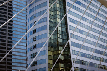 transparent windows pattern of blue modern building skyscraper.