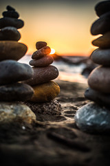 rock stack sunset