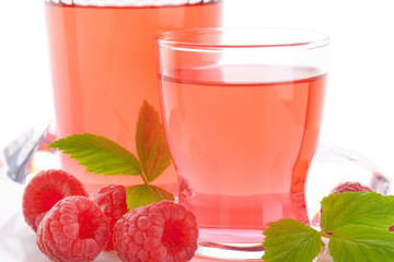 raspberry juice and fresh raspberries