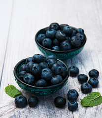 Fresh blueberries on a table