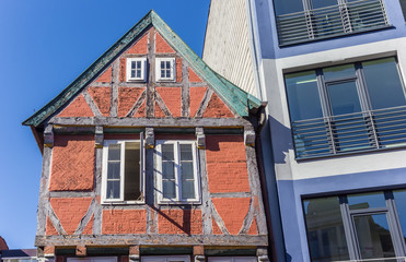 Old and new buildings in the center of Stade