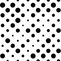 Fototapeta na wymiar Polka background. Retro seamless pattern with black circles