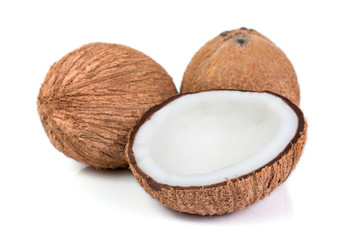 Coconuts isolated on the white background