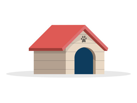 Dog house Flat Vector Illustration