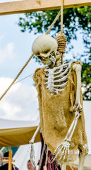 Skeleton of a Hanged at a medieval festival, Halloween