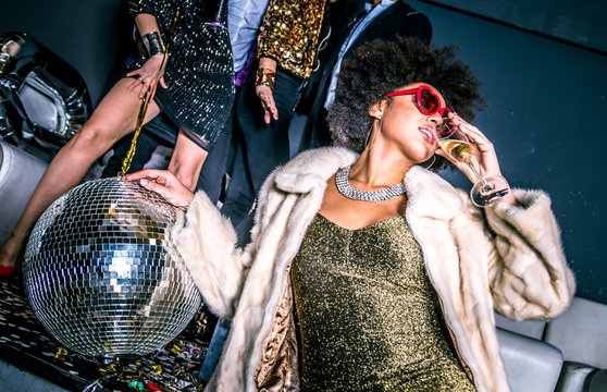 Friends having party in a nightclub