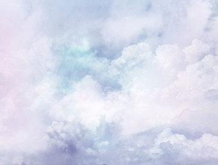 Obraz premium Vintage background in the blue shade with clouds