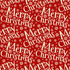 Merry Christmas Text Seamless Pattern