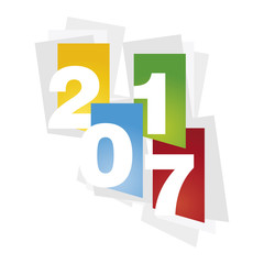 New Year 2017 color abstract sheet white background
