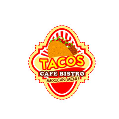Mexican taco label for fast food restaurant design