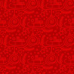 Christmas Subtle Red Ornaments Seamless Pattern