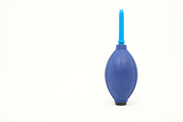 Silicone air blower for camera and lenses sensor cleaning isolated on white background.