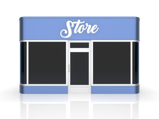 Small shop with nice blue facade