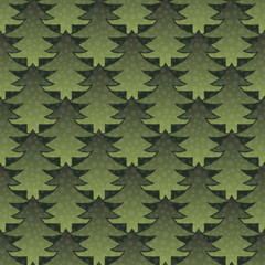 Pine Tree Forest Christmas Seamless Pattern