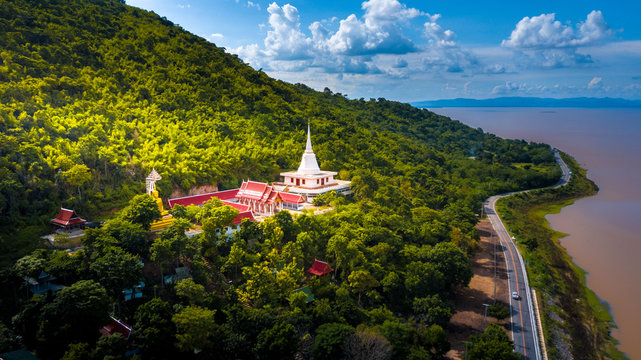 Aerial Photo Wat Khao Phra Lopburi Thailand