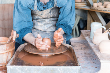Potter  in a workshop