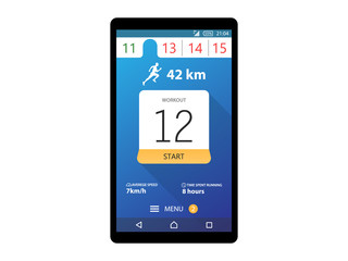 Running App Concept Fitness tracker app graphic user interface Vector