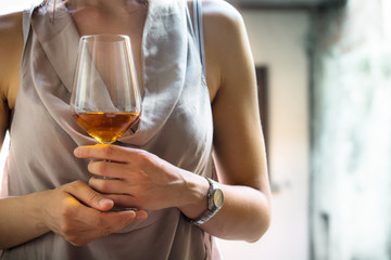 outdoor girl drinking wine