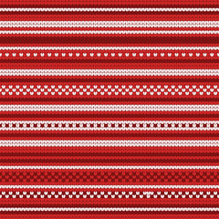 Red Christmas Knitted Christmas Seamless Pattern