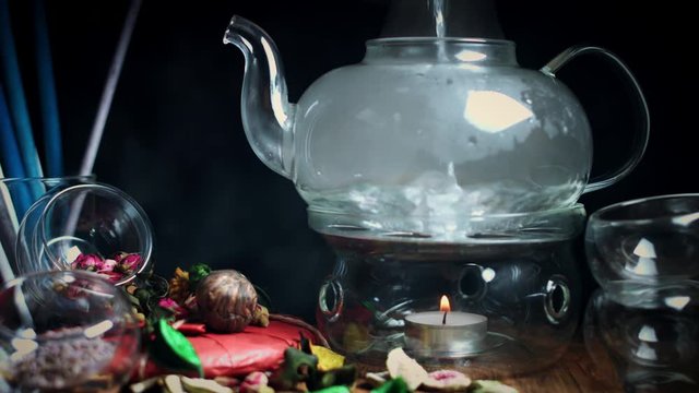 4k Classic Tea Glass Pot with Hot Water Pouring