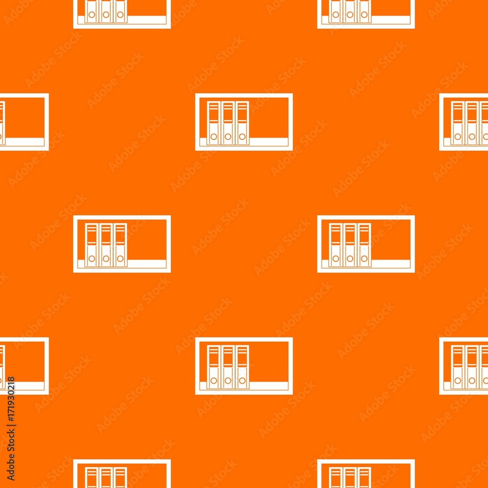 Poster office folders on the shelf pattern seamless