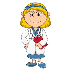 Doctor - Girl Cartoon