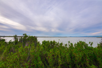 Casey Forebay at Sunset, Mountain view, Santa Clara County, California, USA