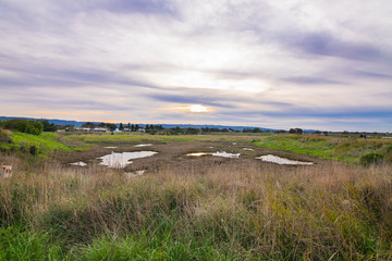 Casey Forebay at Sunset, Mountain view, Santa Clara County, California, USA