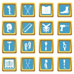 Orthopedics prosthetics icons azure