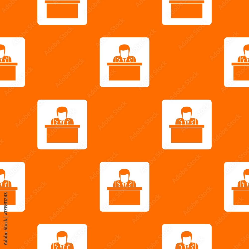 Poster orator speaking from tribune pattern seamless