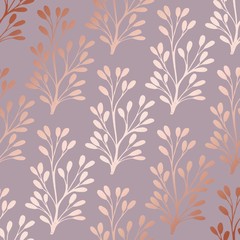 Rose gold. Elegant decorative floral pattern for printing