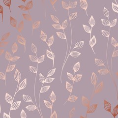 Rose gold. Elegant decorative floral pattern for printing
