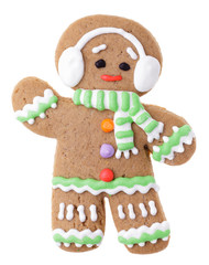Christmas Gingerbread man biscuit isolated