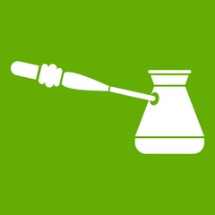 Coffee cezve icon green