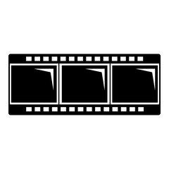 Obraz premium Film strip icon, simple black style