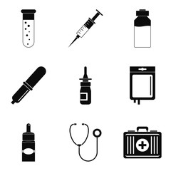 Body research icons set, simple style