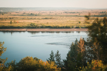 Autumn river bank