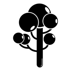 Tree icon, simple black style