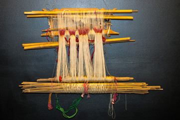 Background and texture of Beautiful Household handicrafts product of Thai silk