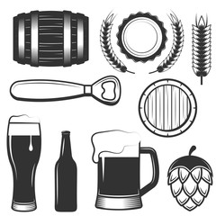 Vector vintage beer icons, symbols set