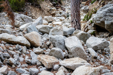 A complete dried up part of the restonica river on corsica