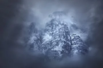 Fotobehang Moody weather around mountain peaks in Tyrol © rasica